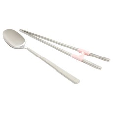 TACKAON 幼兒用湯匙+矯正器組, 1組, 湯匙+筷子+筷子輔助器, 霧面+粉色