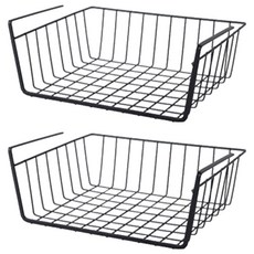 앞날창창 주방 걸이형 선반 싱크대 하부장 수납 정리대 정리함 소형, 블랙, 2개