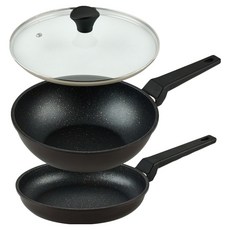 QUEEN SENSE 晚餐平底鍋2件組, 棕色, 平底鍋 24cm + 中式炒鍋 28cm, 1套