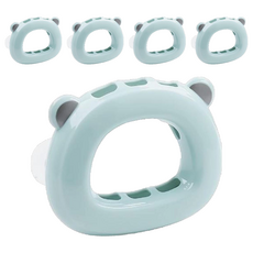 小麥購物 小熊三格牙刷架 G765 12.8 x 11 x 3.5cm 44g, 5個, 天空藍