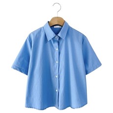 女款 Beseho 棉質寬鬆版半短版短袖襯衫 cpnb3219k53