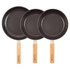 인터쿡 인덕션 포레스트 후라이팬 세트 3개, 베이지, 1세트, 후라이팬 24cm + 후라이팬 20cm + 후라이팬 20cm