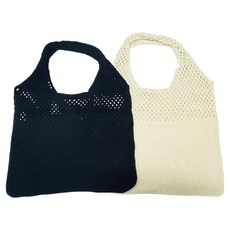 It's On網狀網紗藤編時尚環保袋 2件組