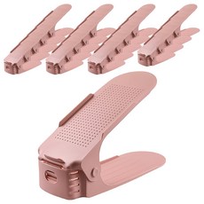 我們家可調節高度3階段鞋子整理鞋架 2層, 粉色, 20個