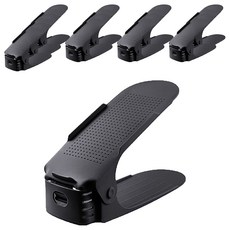 我們家可調節高度3階段鞋子整理鞋架 2層, 黑色, 10個