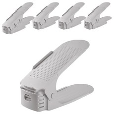 我們家可調節高度3階段鞋子整理鞋架 2層, 灰色, 10個