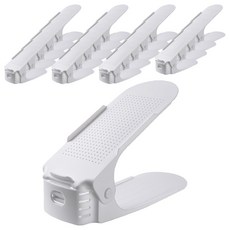 我們家可調節高度3階段鞋子整理鞋架 2層, 白色, 20個