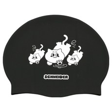 SCHNEIDER 일러스트 실리콘 수영모자 SNS-XC04K, 블랙_SNS-XC04K, 1개