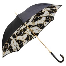 PASOTTI 女士經典馬術馬韁雙層布鑲飾皮革手動雨傘 WC8539H19