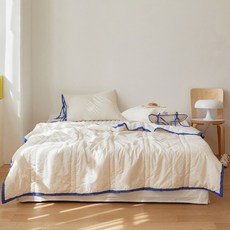 maatila 勒夫班德 賽璐絲涼感緞帶雙面車縫涼被+枕頭套組