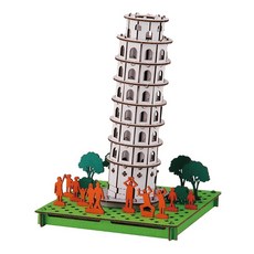 hacomo PUSU 3D系列 療癒系紙模型 3334, 義大利比薩斜塔, 1組