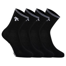 데상트 여성용 탑라인 중목양말 4켤레 세트, 블랙, 1세트