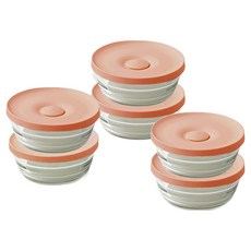 Glasslock 格拉氏洛克 飯食容器 310ml, 氛圍磚紅, 6個