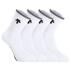 데상트 여성용 탑라인 중목양말 4켤레 세트, 화이트, 1세트