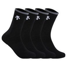 Descente 男士用 Top Line 中筒襪4雙組, 1套, 黑色