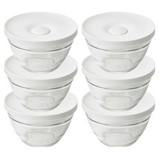 Glasslock 格拉氏洛克 可微波大飯盒 430ml, 椰奶, 6個