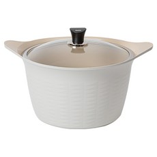SILVERSTAR IH電磁爐用 Cook Cook 陶瓷塗層湯鍋, 28cm, 1個, 象牙白