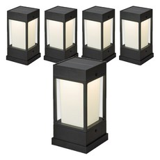 VO 太陽能LED戶外燈 庭園燈 咖啡廳燈 太陽能門柱燈 5入, 燈泡色 黃光