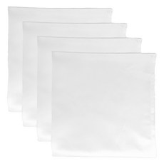 高級飯店餐廳晚宴派對棉麻餐巾, 4個, 白色, 1入