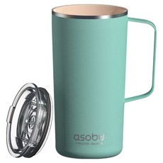 아소부 스텐 진공 보온보냉 타워 머그컵, 민트, 600ml, 1개