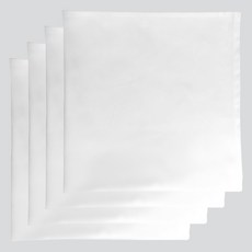 高級餐廳飯店晚餐派對緞面餐巾, 白色, 4個