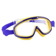 MASE 兒童大框游泳蛙鏡, 1個, 海軍藍黃色