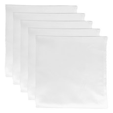 高級飯店餐廳晚宴派對棉麻餐巾, 5個, 白色, 1入