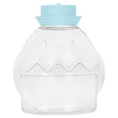 AJOA 小雞造型設計飲料瓶 + 海軍帽蓋, 300ml, 32個, 透明 + 天空藍