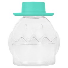 아조아 병아리 모형 디자인 중절모 캡 음료 보틀, 투명 + 민트, 32개, 300ml