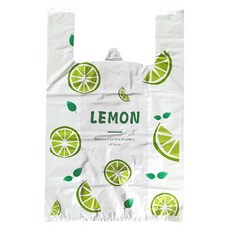 Market Pio 清爽檸檬圖案手提塑膠袋 M 類型2, 100個