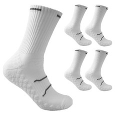 加厚氣墊運動長襪5雙組, 1套, 白色
