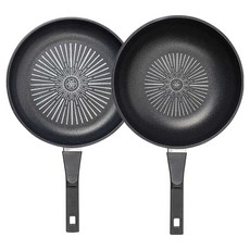 interCOOK 經典平底鍋2件組, 黑色, 平底鍋 28cm + 炒鍋 28cm, 1套