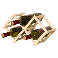 썸즈마인 折疊式3孔紅酒架, 1個, 原木