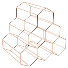 Thumbsmine 高級紅酒架 6瓶裝, 玫瑰金, 1個