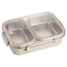 Living Mango微波爐適用分格密封不鏽鋼2層便當盒 24*17*6.5cm, 淺褐色, 1個