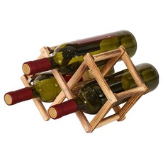 썸즈마인 折疊式3孔紅酒架, 1個, 棕色