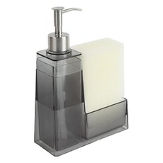 透明補充洗碗精瓶 + 海綿組, 1套, 透明灰色