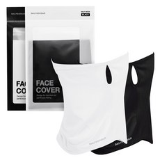 Dailygongam 涼感舒適全網眼面罩2件組, 黑色, 白色, 1套