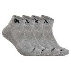 Descente 男款運動毛圈腳背Logo短襪, 4個, 灰色
