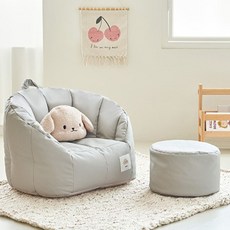 모데즈 빈백 소파 + 스툴 세트, 벨루가그레이