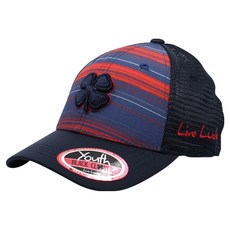 BLACK CLOVER 韓國高級Knit Fly Youth 2記憶版型高爾夫球帽 運動帽, 海軍藍紅色, 1個