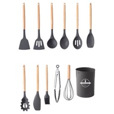 noblee 矽膠廚房烹飪工具, 1套, 12件, 炭灰色