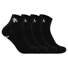 데상트 남성용 스포츠 파일 단목뒷선 발목양말 4켤레 세트, 블랙, 1세트