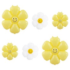 파티공구 데이지 스마일 꽃풍선 세트, 레몬, 1세트