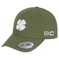 BLACK CLOVER Memory Fit機能性高爾夫球帽, 1個, 橄欖色