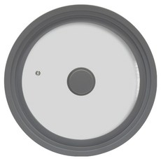 多功能矽膠強化玻璃萬用鍋蓋 灰色, 26cm, 1個