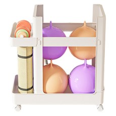 Jinny Holmes 移動式健身居家訓練運動器材收納架 白色, 1個