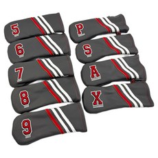 Dodam Sports 條紋鐵桿桿頭套 9件組, 灰色, 1套