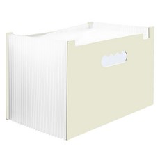 Cozywell 風琴式文件整理盒 文件架 立式 橫式 25格, 1個, 象牙白