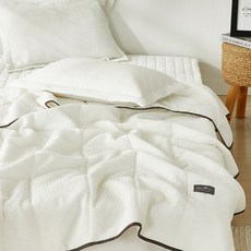 메리 햄프 삼베 시어서커 여름 누빔이불, 화이트